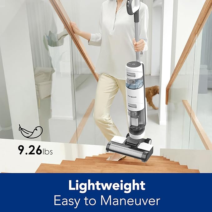 Tineco iFLOOR 3 Breeze Complete Wet Dry Vacuum Cordless Floor Cleaner and Mop One-Step Cleaning for Hard Floors