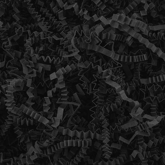 8.5oz Crinkle Paper Filler, Gift Baskets Gift Boxes Crafts Shredded Cut Paper Packaging Decorative Stuffing & Cushioning Confetti for Easter Birthday Wedding Party Favor Black