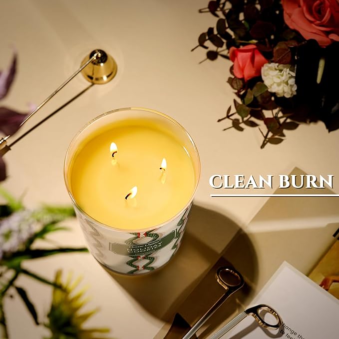 HomeLights Holiday Cookies Scented Candles | 34oz Soy Candles Rustic Modern 3-Wick Large Candle Jars | Ideal Candle Gifts for Events, Home Decor Stress, Relief & Relaxation