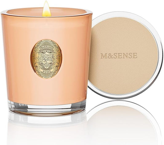 M&SENSE Natural Soy Candle| Neroli&Orange | 10.2 oz, 55H Burn | Luxury Scented Candle for Relaxation, Gifting, Home Décor | for Bedroom, Office, Party