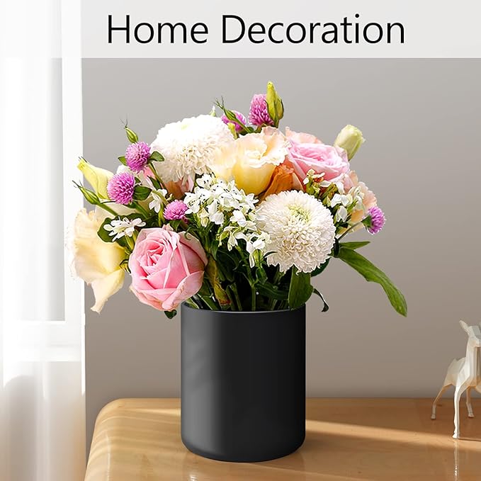 Black Kitchen Utensil Holder for Countertop, Matte Ceramic Utensils Crock for Kitchen Counter-top, Modern Spatula Holder, Cooking Utensil Holder Easy to Clean for Farmhouse 4.5×6.4 IN