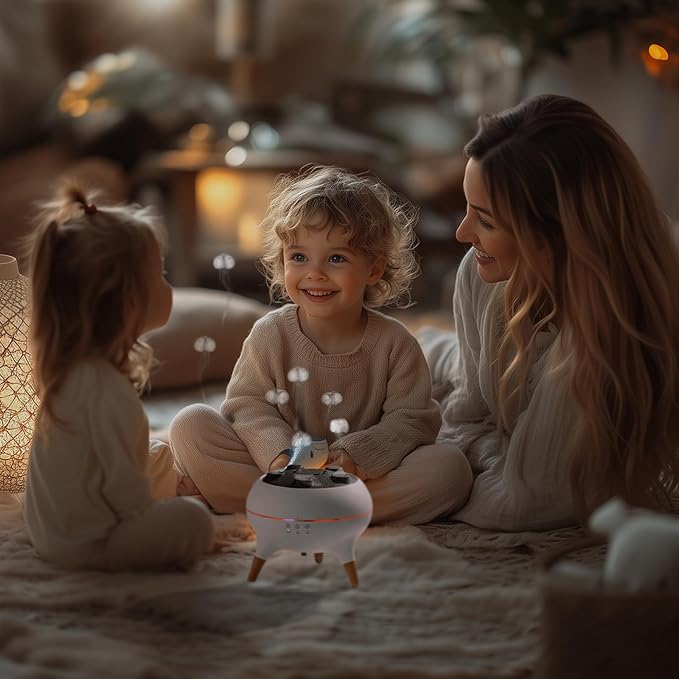 Mushroom Cloud Humidifier, Aromatherapy Essential Oil Diffuser with Sound-Activated Mode, 7-Smoke Modes Jelly Fog & Color LED, Large Water Tank with Auto-Shutoff, for Home Bedroom Office Yoga Studio