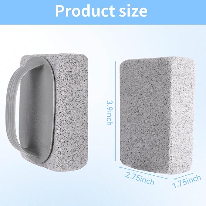 4 Pcs Hand-held Pool Pumice Stone for Cleaning with Handle, Pumice Stone for Pool Tile Cleaning, Concrete, Block Swimming Grout, Stove and Spa Tile Removing Stains