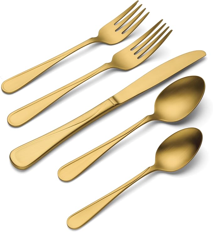 Oneida 899220 Flight Gold Satin 20-Piece Flatware Set, Service For 4