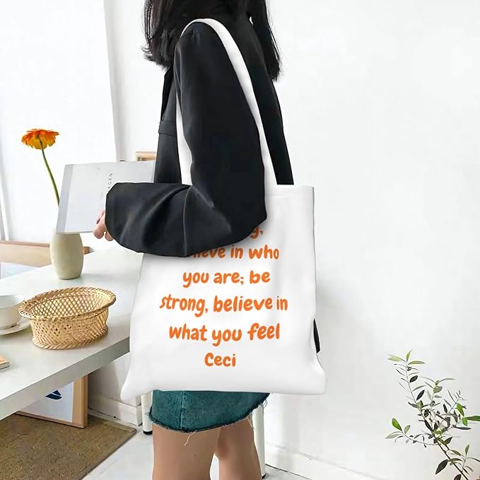 Custom Canvas Tote Bag Double-Sided Personalized with Logo/Text,Customized Bags for Women