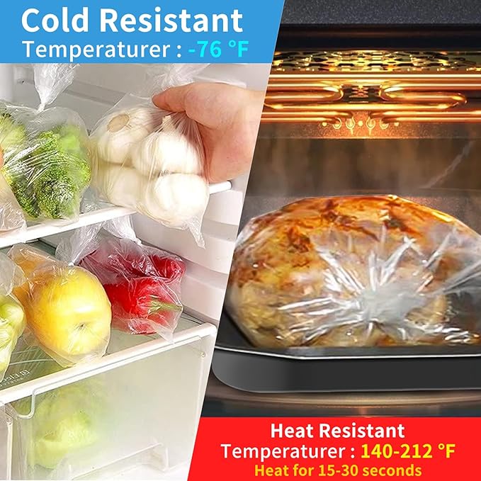 14" X 20" Plastic Produce Bags Roll, Fresh-Keeping Clear Plastic Bags for Food, Fruit, Vegetable, Bread, Kitchen, freezer, Supermarket, 350 Produce Bag/Roll (4 Rolls)