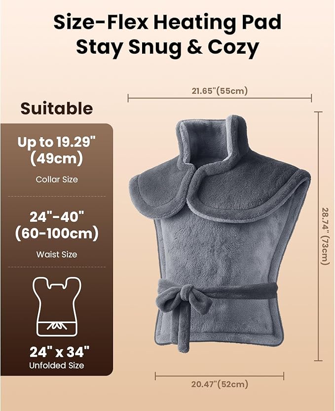 BOB AND BRAD Heating Pad for Back Pain Relief, FSA Edge-Weighted Electric Heat Pad for Neck HSA Eligible, Shoulders &Full Body Relief, Fast Heating, ETL Certified, Gift for Women Men Family 24"x34"