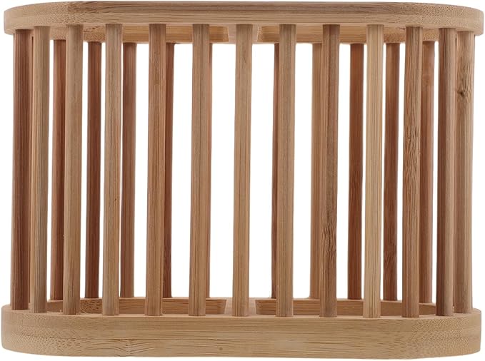 NUOBESTY Utensil Holder For Countertop: Wooden Crock For Kitchen Tools And Cooking - Dish Drying Rack Countertop Organizer - Kitchen Drainage Basket