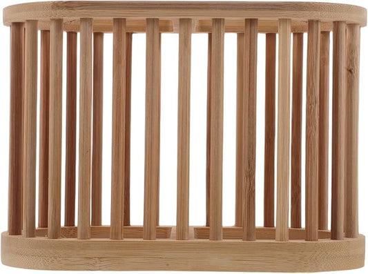 NUOBESTY Utensil Holder For Countertop: Wooden Crock For Kitchen Tools And Cooking - Dish Drying Rack Countertop Organizer - Kitchen Drainage Basket