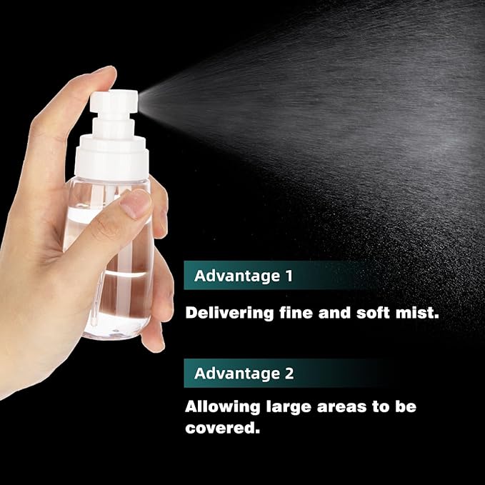 3-Pack Small Spray Bottles, 3.4oz Clear Refillable Plastic Travel Spray Bottles