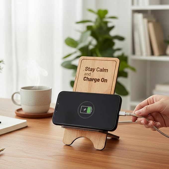 Design Your Own Phone Stand Personalized Wooden Holder Custom Pet Name Engraved Handmade Desk and Home Accessory Gift (100% Hug)