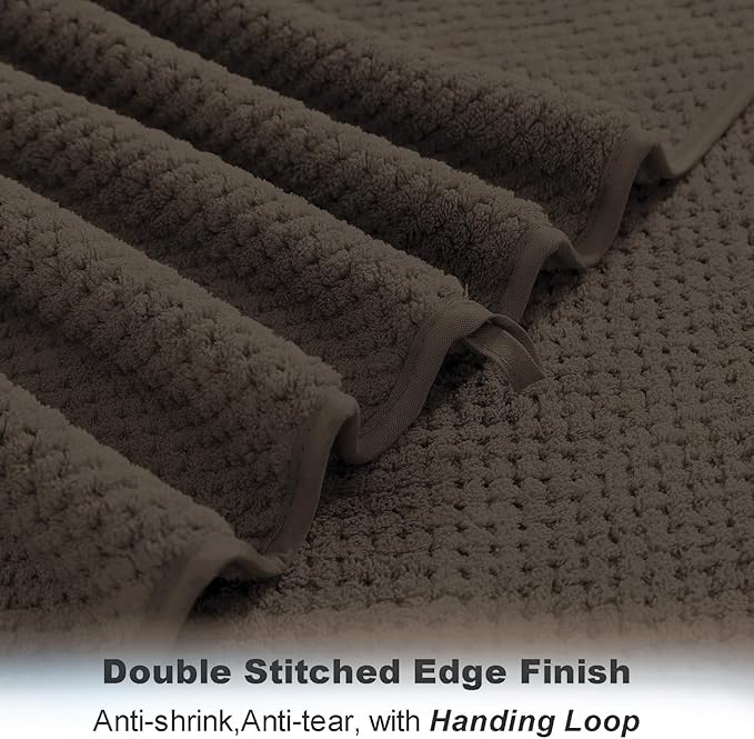Extra Large Bath Towel Sheet Set 35x70 Inches - Oversized Bath Towels Set,Large Microfiber - Quick Dry,Lightweight,Super Soft,Highly Absorbent Towel Set for Bathroom,Pack of 4(Seal Brown)