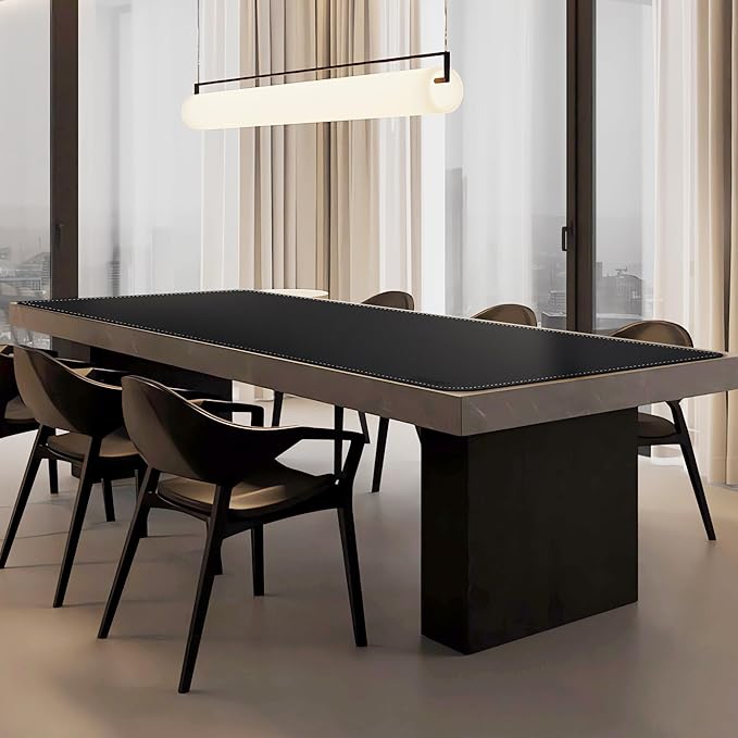 CENNBIE Leather Desk Mat Protector, XXXXXL 78.7" x 27.5" Extra Large Leather Office Desk Pad Mat for Full Desk, Computer Desk Mat on top of desks - Oversized Large Mouse Pad (Black)