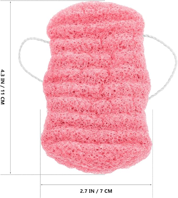 Red Konjac Soft Bath Sponge Body Brush for Deep Cleansing Exfoliating Shower Loofah Gentle Skin Suitable for Boy Girl Adults Seniors Family Bath Accessories