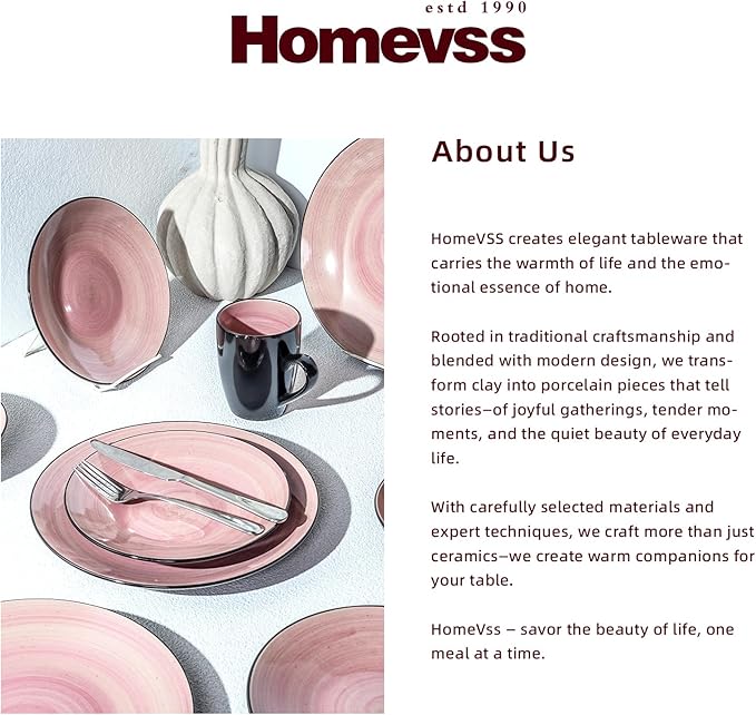 Sonoma Stoneware 16pc Dinnerware Set, Outside Black + Inside Hand Painting Rose