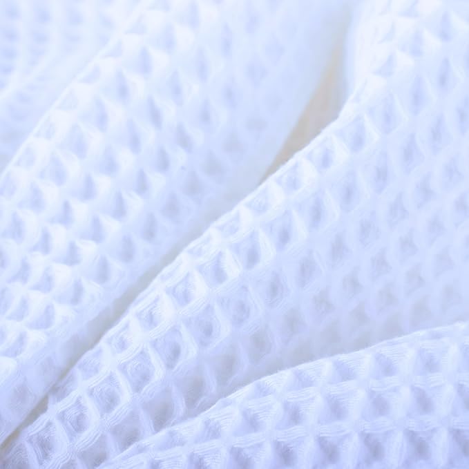 PÜSKÜL Premium Waffle Bath Towels Set of 2 - Organic 100% Turkish Cotton Bath Towel - Quick Dry, Absorbent, Light, Thin, 32x63 Large Waffle Towels for Bathroom (White Bath Towels - Pack of 2)