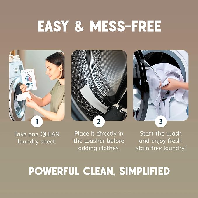 Laundry Detergent Sheets – Travel-Friendly, HE & Standard Washer Safe, Liquidless Laundry Soaps, Quick-Dissolving Formula, Skin-Friendly (120 Loads, Unscented)