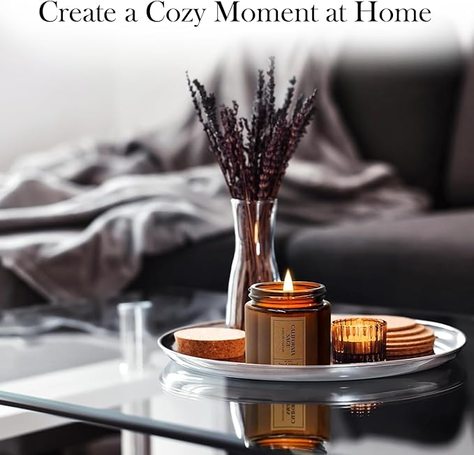 Christmas Candle Gift Set for Home – 4 Pack Scented Soy Wax Candles, Lavender, Jasmine, Sandalwood & Sage – Long Lasting Aromatherapy Candles for Relaxing, Gifts for Women, Mom & Holiday Home Decor