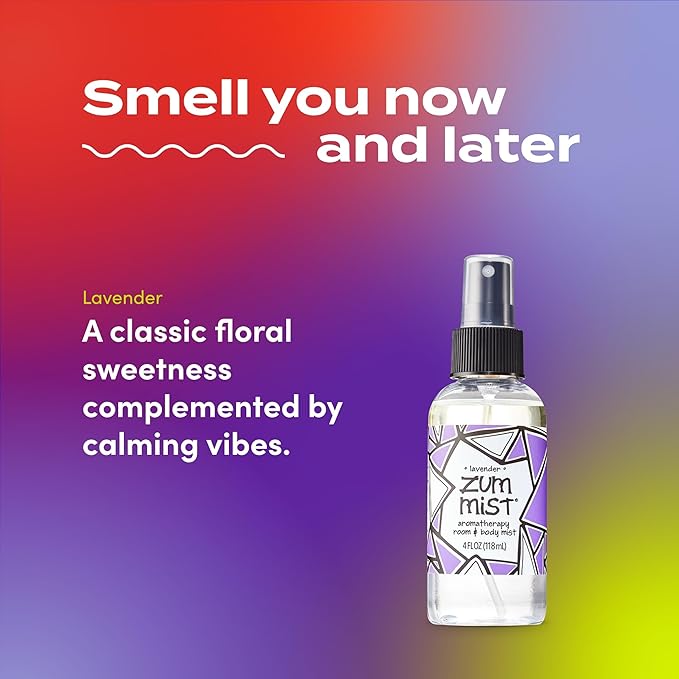 Indigo Wild Zum Mist Room & Body Spray - Aromatherapy Essential Oil Spray - Natural Body Mist & Room Spray - Lavender Scent - 4 fl oz (2 Pack)