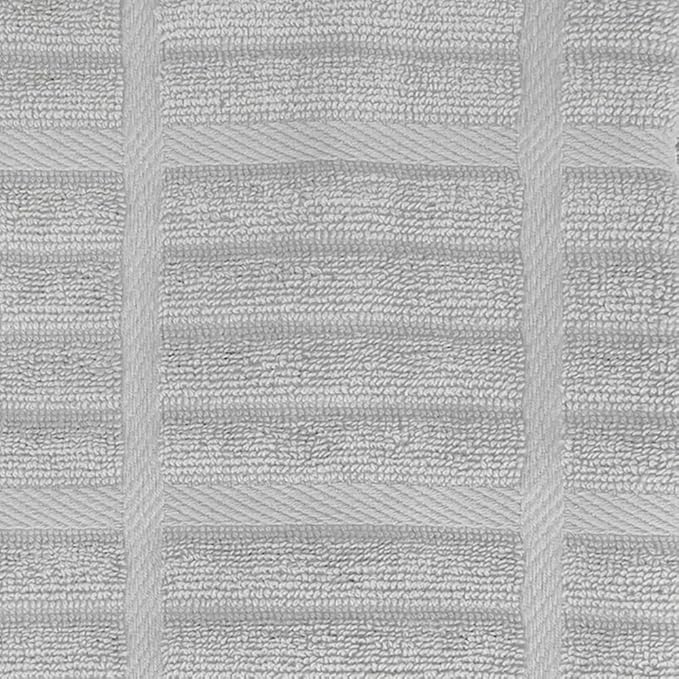 All-Clad Solid & Coordinate Kitchen Towels: Highly Absorbent, Super Soft Long Lasting 100% Cotton, 17" x 30" Tea Towels for Cleaning & Drying Dishes, Pans, Glassware, Countertops, 4-Pack, Titanium