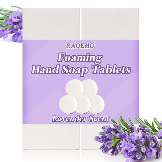 20 Foaming Hand Soap Tablets - Faster Dissolving Foam Soap Refills Lavender Fragrance Hand Wash Tablets Hand Wash Refill Portable Hand Soap Refill for Kitchen Home Hotel