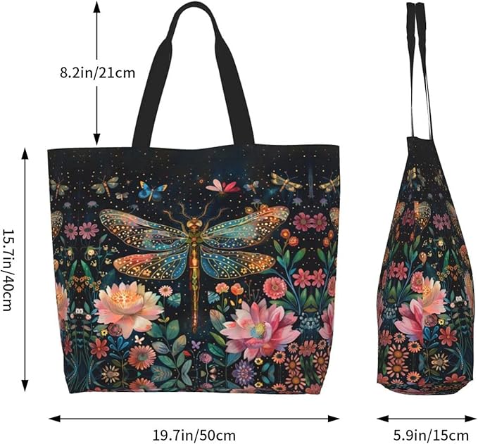 Tote Bag Shoulder Bags for Women Grocery Shopping Bag Reusable Bags Boho-Red Paisley 1