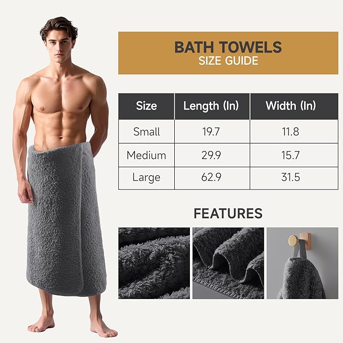 REDKISS Ultra-Plush Bath Towel Set - 900GSM Premium Thick Cotton for Bathroom & Spa, Super Absorbent Quick-Dry Bath Sheets with No Shedding (4-Piece Set for Luxury Hotel & Home Use)-Smoky Grey