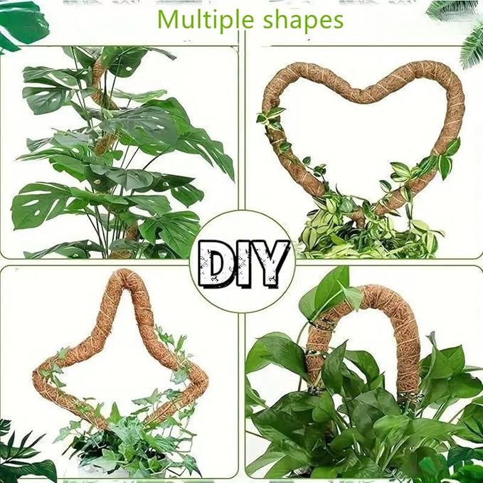 Moss Pole,2 Pack 27 Inch Monstera Plant Support, Upgraded 7mm Aluminum core Moss Poles for Climbing Indoor Plants DIY, Coco Coir Plant Pole Moss Plant Stick Support Stake Kit for Potted Plants Pothos