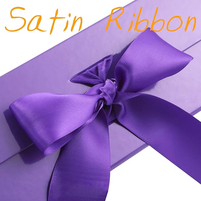 GREEN BEAN Purple Magnetic Gift Boxes with Ribbon, 6 Pack, 13x9.7x3.4 Inches, Luxury Gift Boxes for Presents, Bridesmaid Proposal Boxes, Birthdays, Weddings, Baby Showers