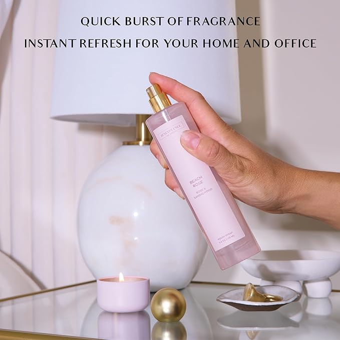 Rose & Sandalwood Room Spray | Benevolence LA Air & Fabric Freshener Spray | Romantic Floral Scent, Cozy Home Fragrance for Women, Christmas Gift Idea for Her