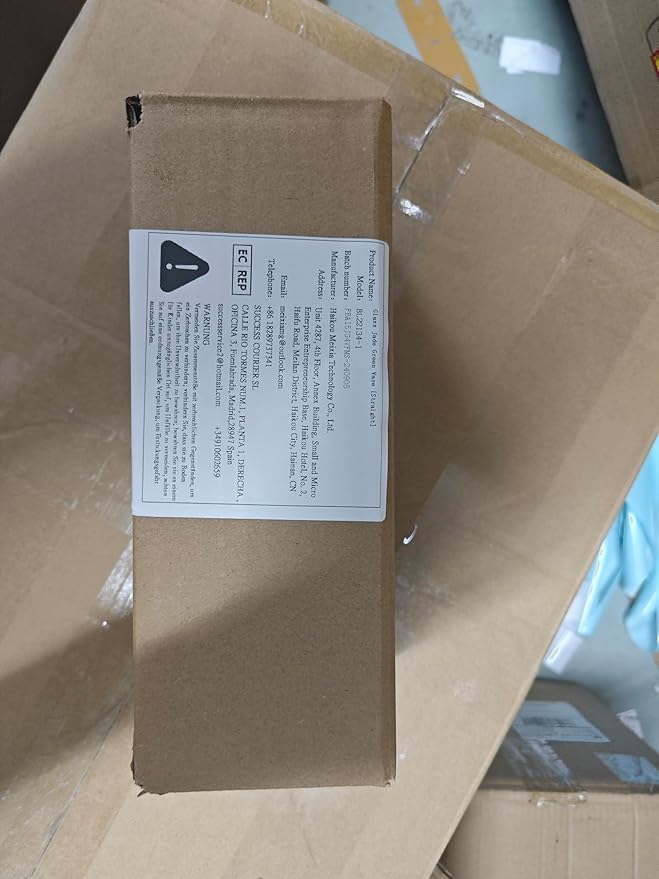 9.45" Tall Teal Vase Hand Blown Glass Vase Green, Modern Teal Home Centerpieces Wide Mouth Vases for Bud&Flower Decor - Ideal Living Room, Kitchen, Wedding, Dining Table, Office Center Table