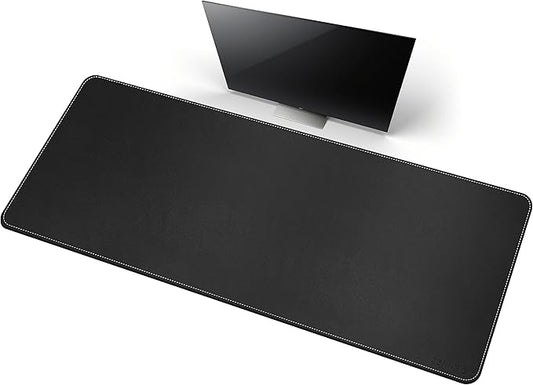 CENNBIE Leather Desk Mat, 66.9" x 23.6" Extra Large Desk Pad Blotter Protector, Extended Non-Slip Mouse Pad, Waterproof PU Leather Desk Mat on top of desks Large for Office and Home (Black)