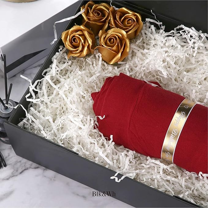 BLK&WH Large Gift Box 13.5x9x4.1 Inches, Black Collapsible Groomsman Gift Box with Magnetic Lid (Matte Black)