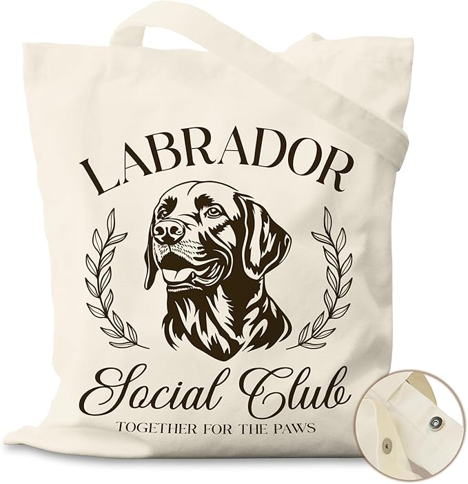 Dog Social Club Canvas Tote Bag, Travel & Daily Use, 16x14 Inch