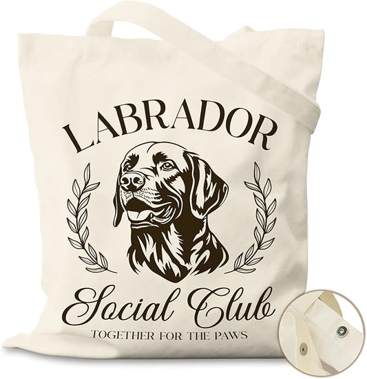 Dog Social Club Canvas Tote Bag, Travel & Daily Use, 16x14 Inch