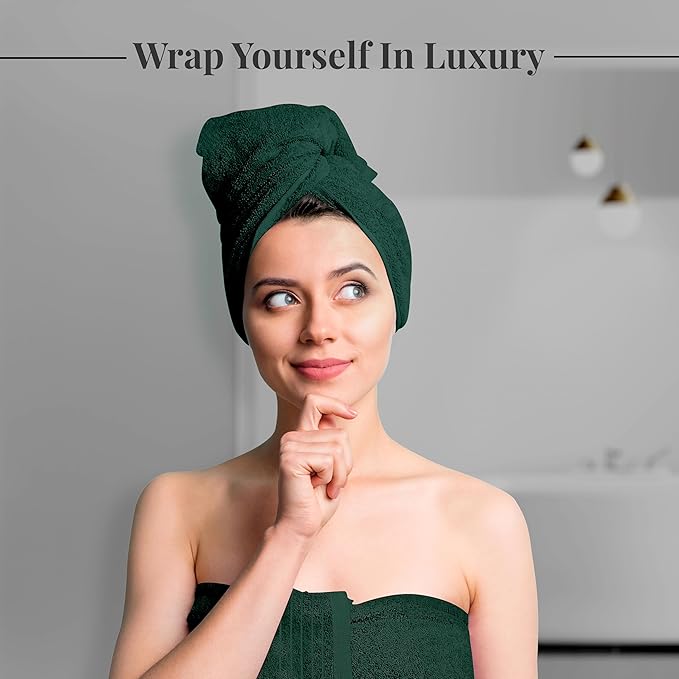 Tens Towels Pack of 4 Extra Large Bath Towels 30 x 60 Inches, 100% Cotton, Larger & Lighter Weight, Quicker to Dry, Super Soft and Absorbent, Perfect for Bathroom, Hunter Green
