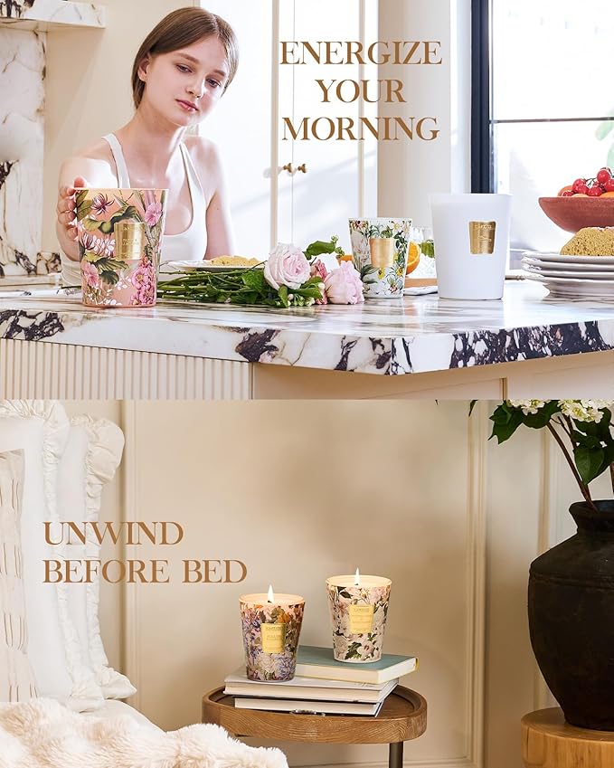 M&SENSE Pumpkin Spice Scented Candle, Soy Candles 14.1oz 60H Burn Time Slow Burning, Fall Winter Scent Unique Halloween Thanksgiving Gifts Home Decor