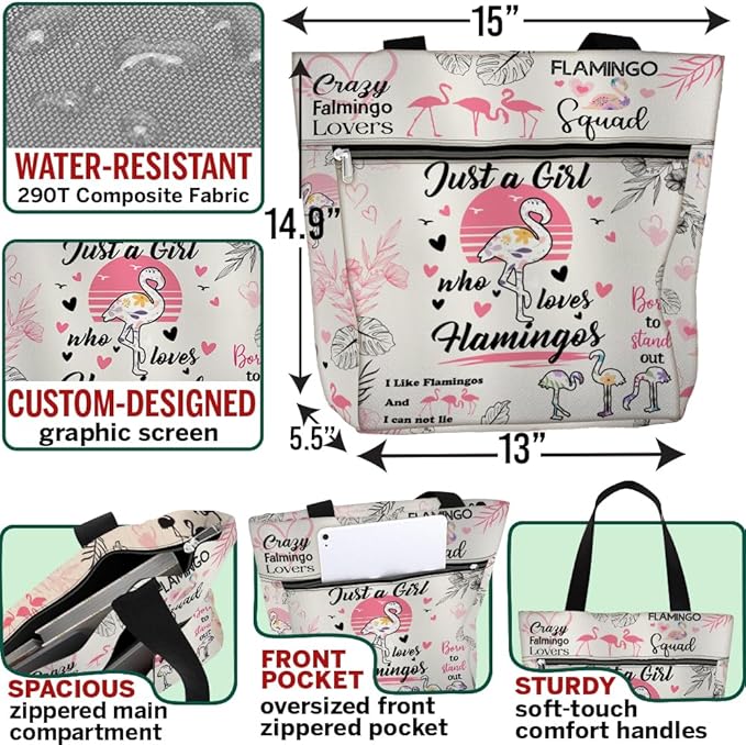 Aesthetic Tote Bag with Zipper & Pockets, Thoughtful Shoulder Bag Gift for Grandma and Women on the Go