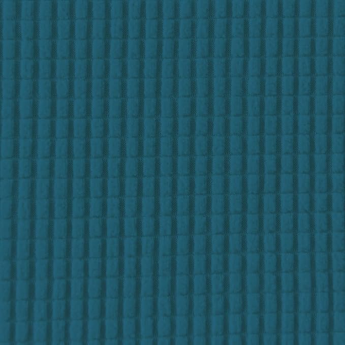 Easy-Going Stretch Square Ottoman Cover Folding Storage Stool Furniture Protector Soft Slipcover with Elastic Bottom (30x30x15inch, Peacock Blue)