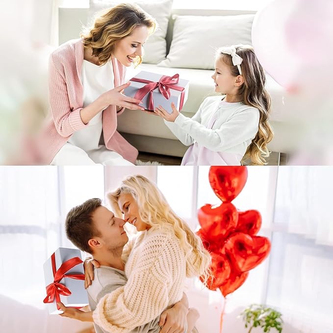 8x8x4 Inches Gift Box with Magnetic Closure Lid, White Magnetic Box for Wedding, Groomsmen Bridesmaid Proposal, Birthdays, Mother's Day, 1 Pack