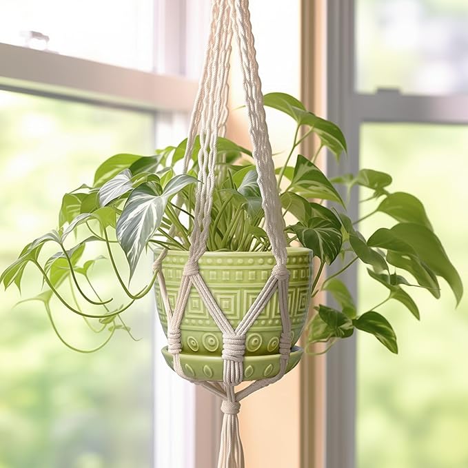 G EPGardening Ceramic Pots for Plants - 5.5 Inch Round Ceramic Planter for Indoor, Boho Succulent Pot with Drainage Hole and Plant Saucer, Gift for Plant Lover, Garden Home Desk Decor, Green