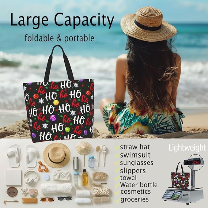 Tote Bag Shoulder Bags for Women Grocery Shopping Bag Reusable Bags Boho-Red Paisley 1