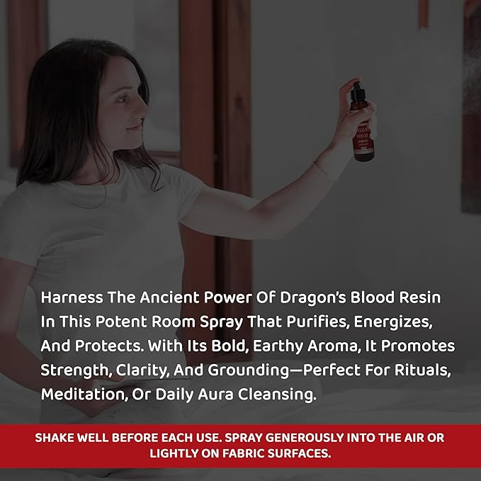 Sacred Element's Dragon’s Blood Room Spray | Natural Purifying Mist for Energy Clearing, Negativity Release, Spiritual Balance & Aromatherapy | 3.38 Fl Oz / 100ml Non-Toxic Air Freshener