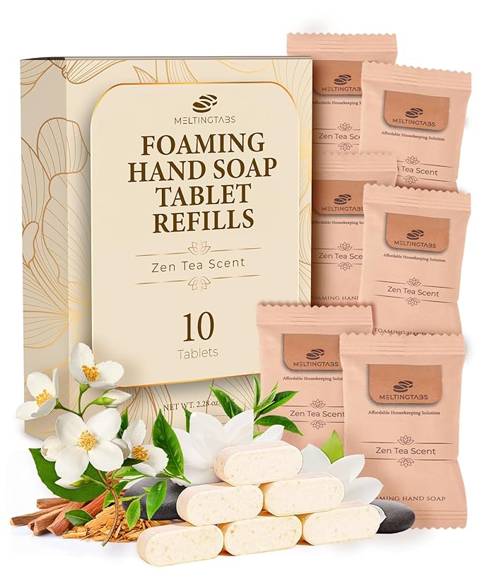 Foaming Hand Soap Tablets Refill – Zen Tea Scent, 6-Pack Concentrated Tablets for Foaming Soap