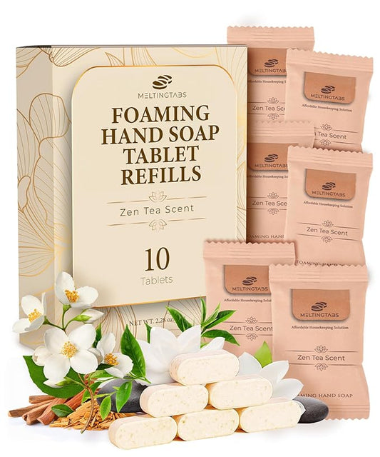 Foaming Hand Soap Tablets Refill – Zen Tea Scent, 6-Pack Concentrated Tablets for Foaming Soap