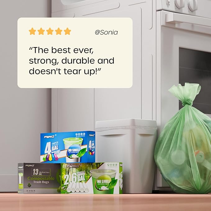 FORID Small Trash Bags 4 Gallon for Bathroom - Extra Thick Colored Garbage Bags Unscented,Strong Plastic Wastebasket Can Liners for Home Bedroom Office and Car,150 Bags Multi Colored