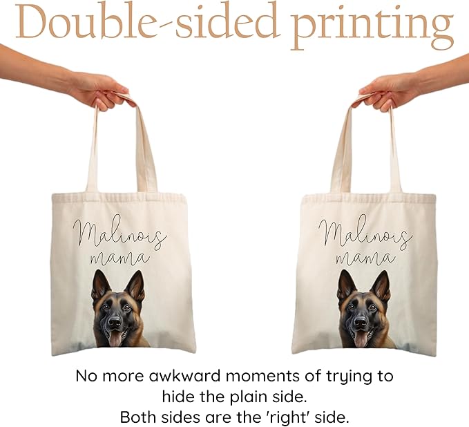 Dog Mama Tote Bag – Cute Dog Lover Canvas Bag, Reusable Shopping Shoulder Bag for Women, Pet Mom Gift,