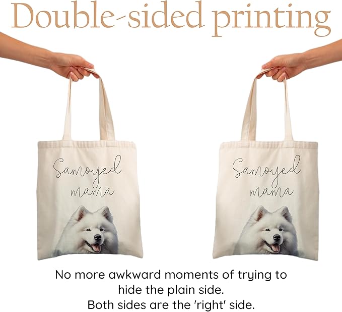 Dog Mama Tote Bag – Cute Dog Lover Canvas Bag, Reusable Shopping Shoulder Bag for Women, Pet Mom Gift,