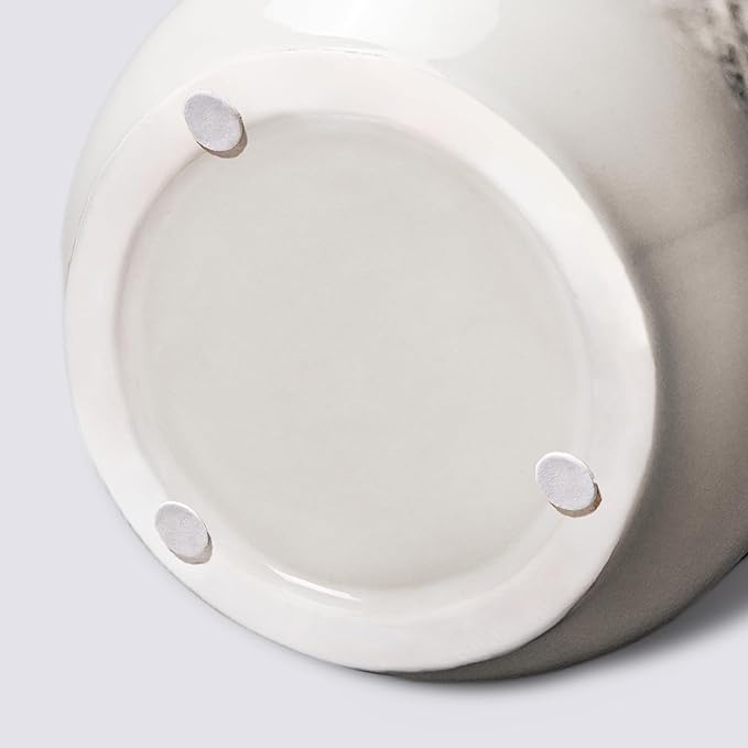 White Ceramic Vase, Minimalist White Vases for Flowers, Modern Decorative Vase for Home Decor, Centerpiece Wedding Dining Living Room Kitchen Decor 9 inch