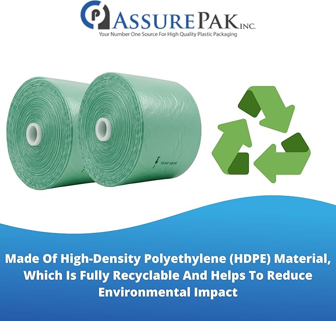 Narrow Profile Produce Bags Roll Green - 950 Bags - 16"x28" – 2 Rolls - 8 Microns – for Grocery, Small Business, Produce Use, Food & Storage Needs, Garden Fresh, Narrow Profile, Kitchen Use